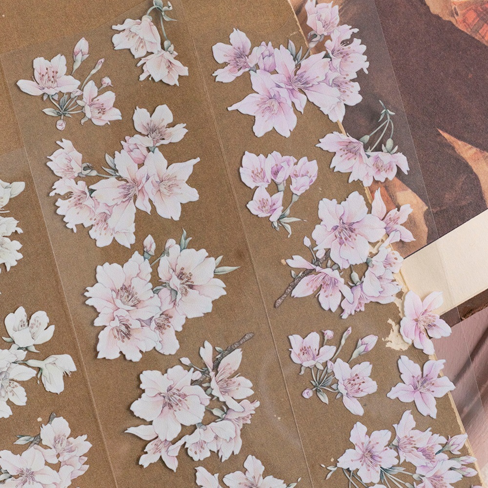 [樂意Loidesign] 櫻色(Sakura Color)さくら柄  クリアPETテープ(剥離紙付き)