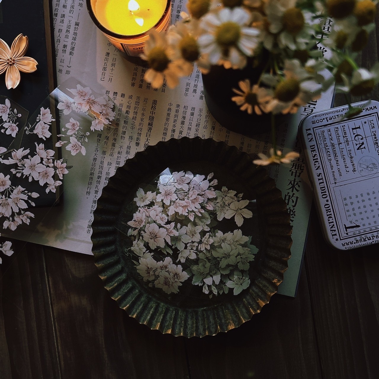 [樂意Loidesign] 櫻色(Sakura Color)さくら柄  クリアPETテープ(剥離紙付き)