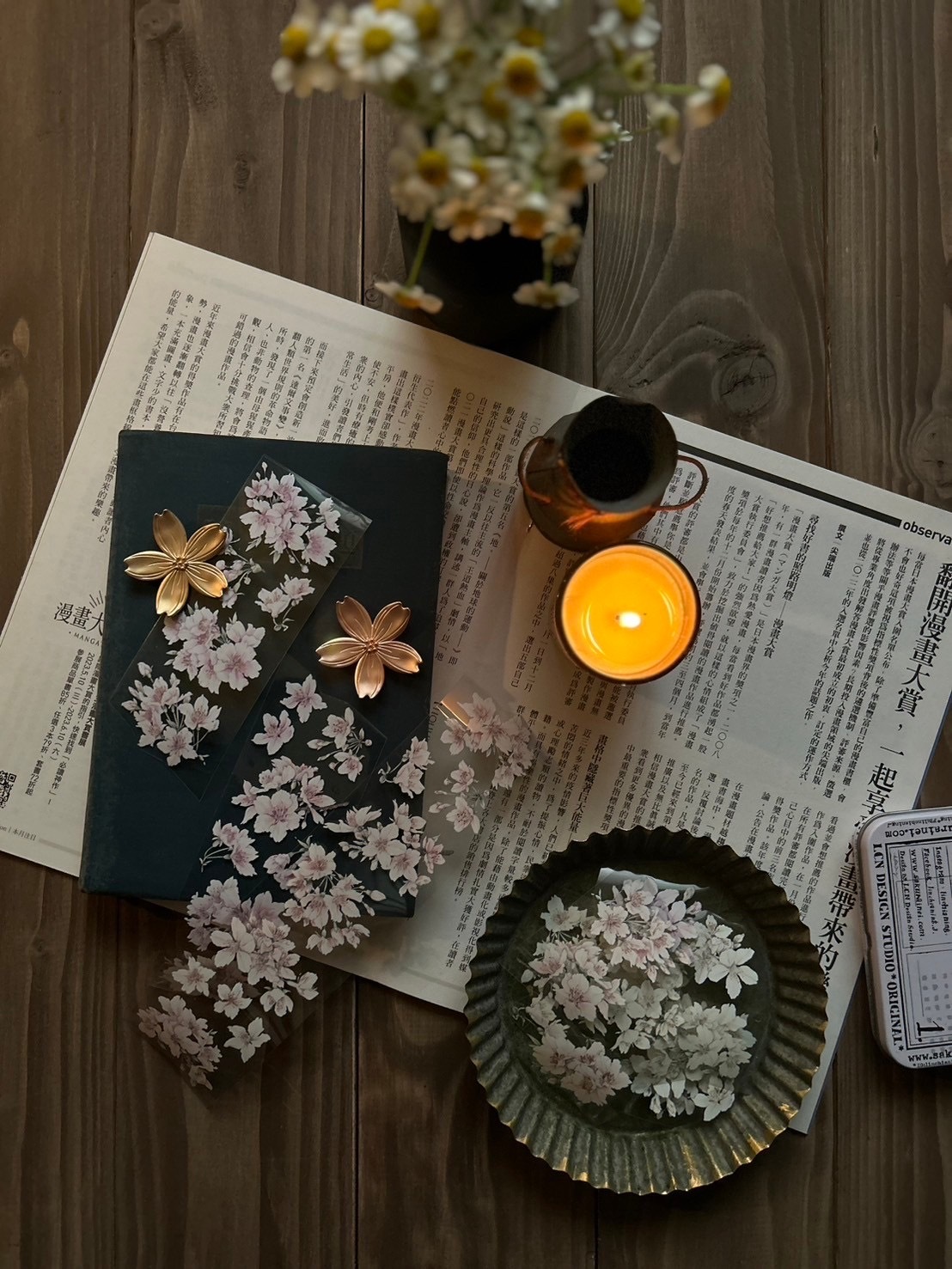 [樂意Loidesign] 櫻色(Sakura Color)さくら柄  クリアPETテープ(剥離紙付き)