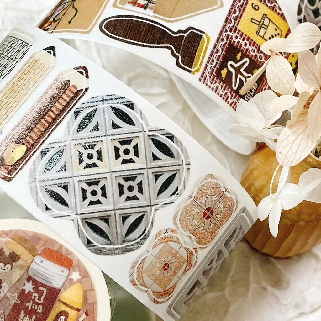 [fafa製造所 x 文具小集] 散歩筆記 ダイカット和紙テープ(剥離紙付き)