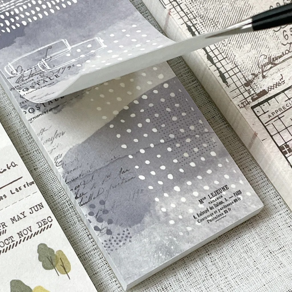 [Journal pages] Notepad コラージュ ラベルブック(各50枚入) 全7種類