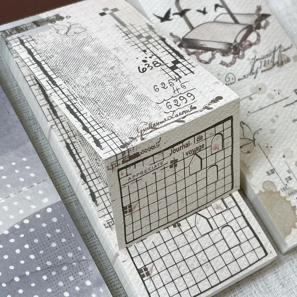 [Journal pages] Notepad コラージュ ラベルブック(各50枚入) 全7種類