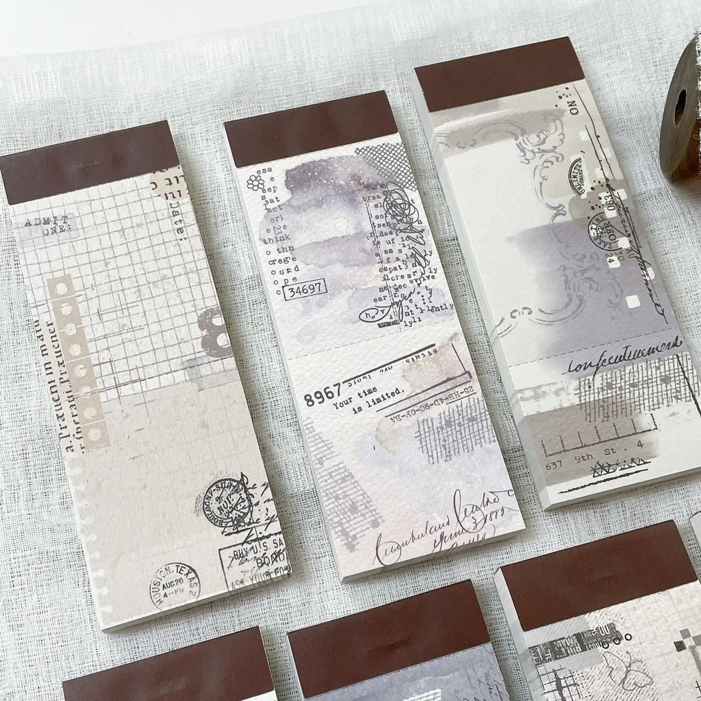 [Journal pages] Notepad コラージュ ラベルブック(各50枚入) 全7種類