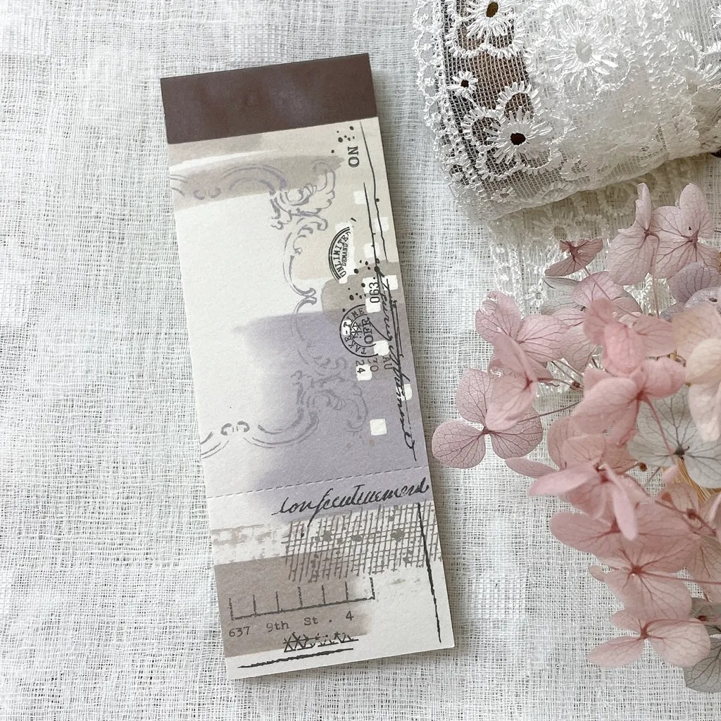 [Journal pages] Notepad コラージュ ラベルブック(各50枚入) 全7種類