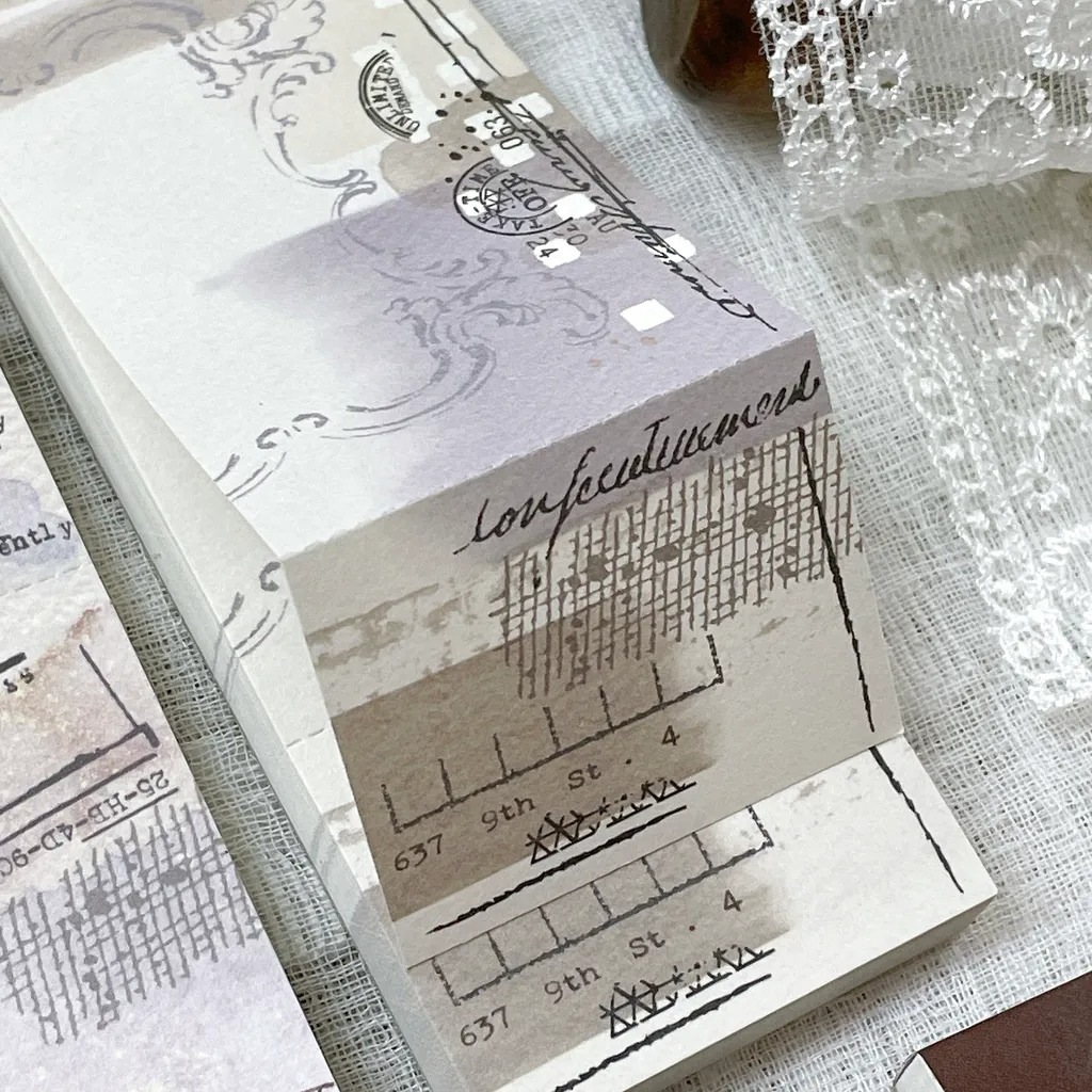 [Journal pages] Notepad コラージュ ラベルブック(各50枚入) 全7種類