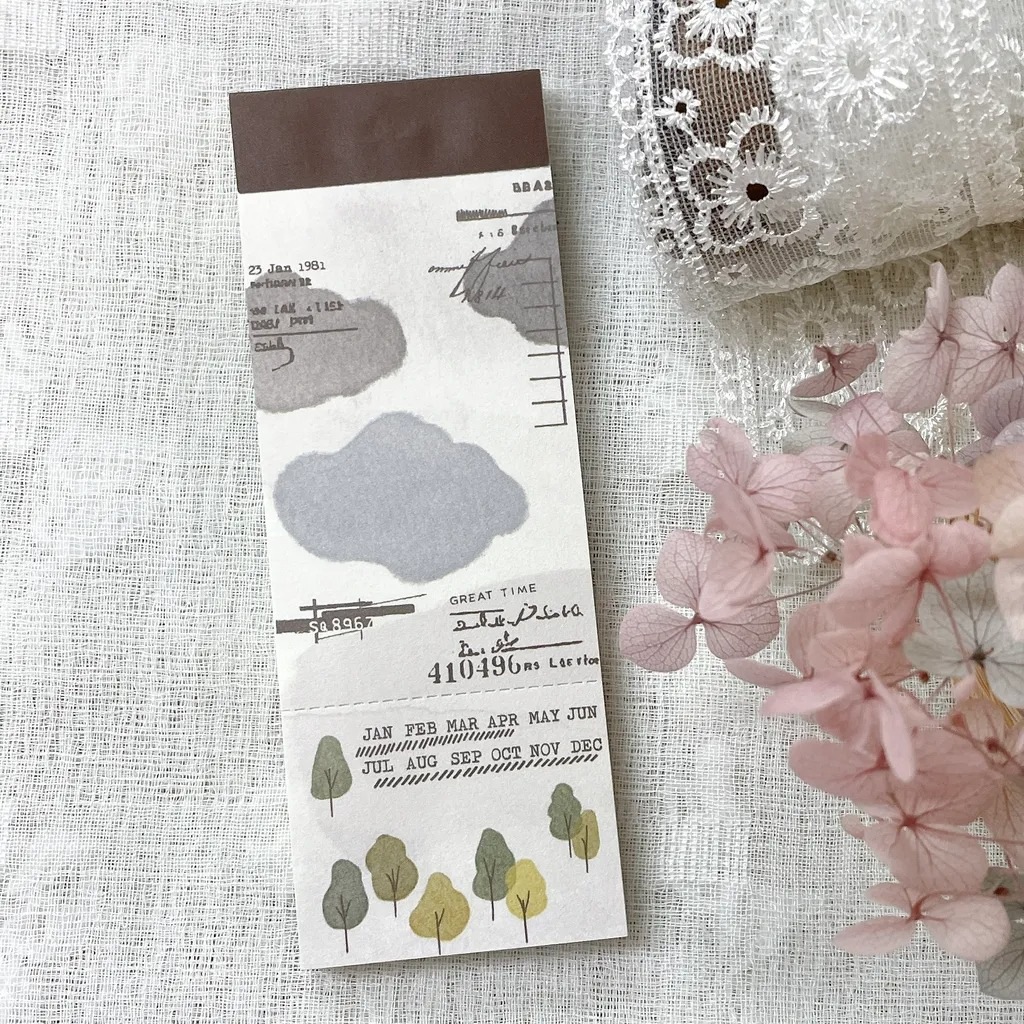 [Journal pages] Notepad コラージュ ラベルブック(各50枚入) 全7種類