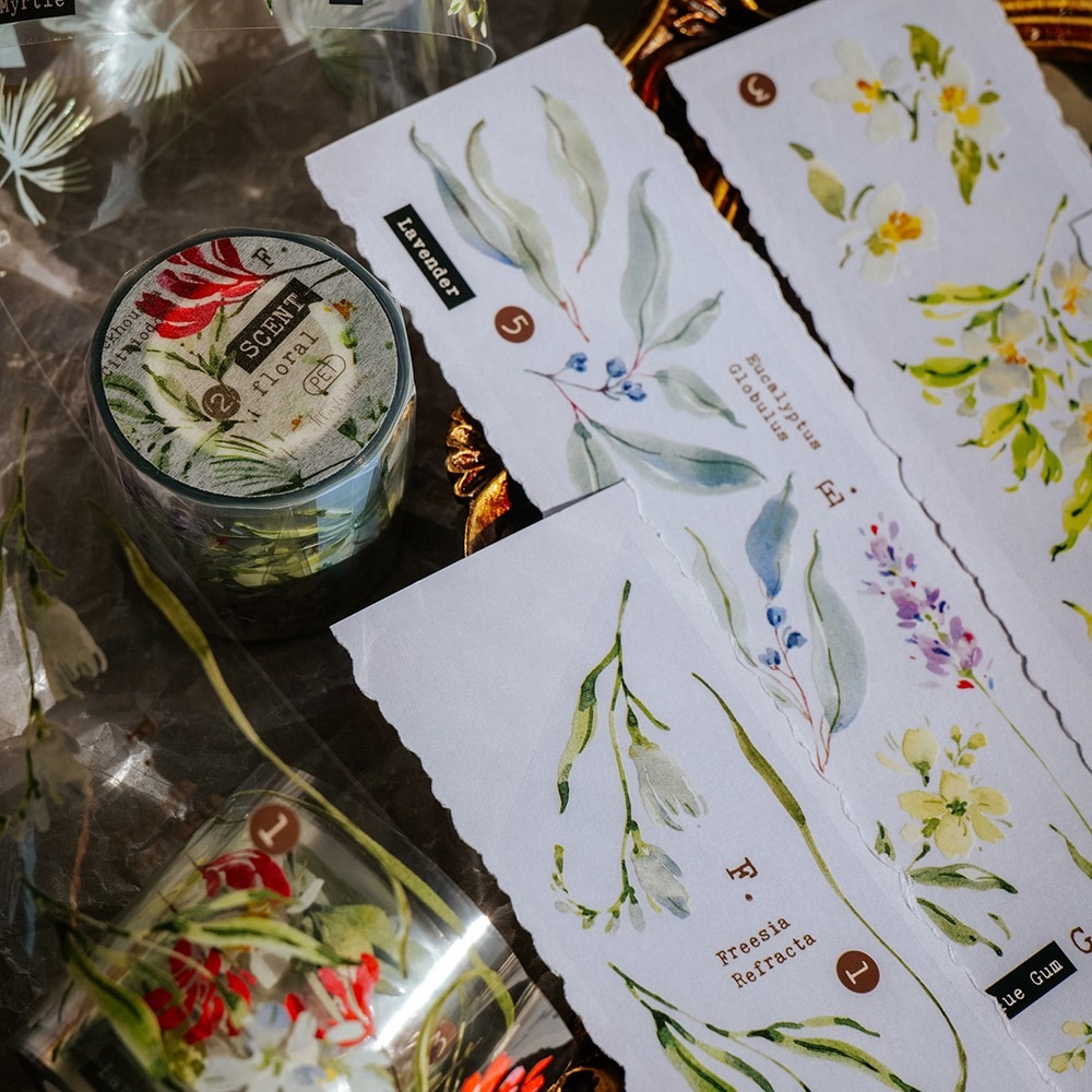 [Meow Illustration] 香氣研究所.花 Scent Floral 2 クリアPETテープ(剥離紙付き)
