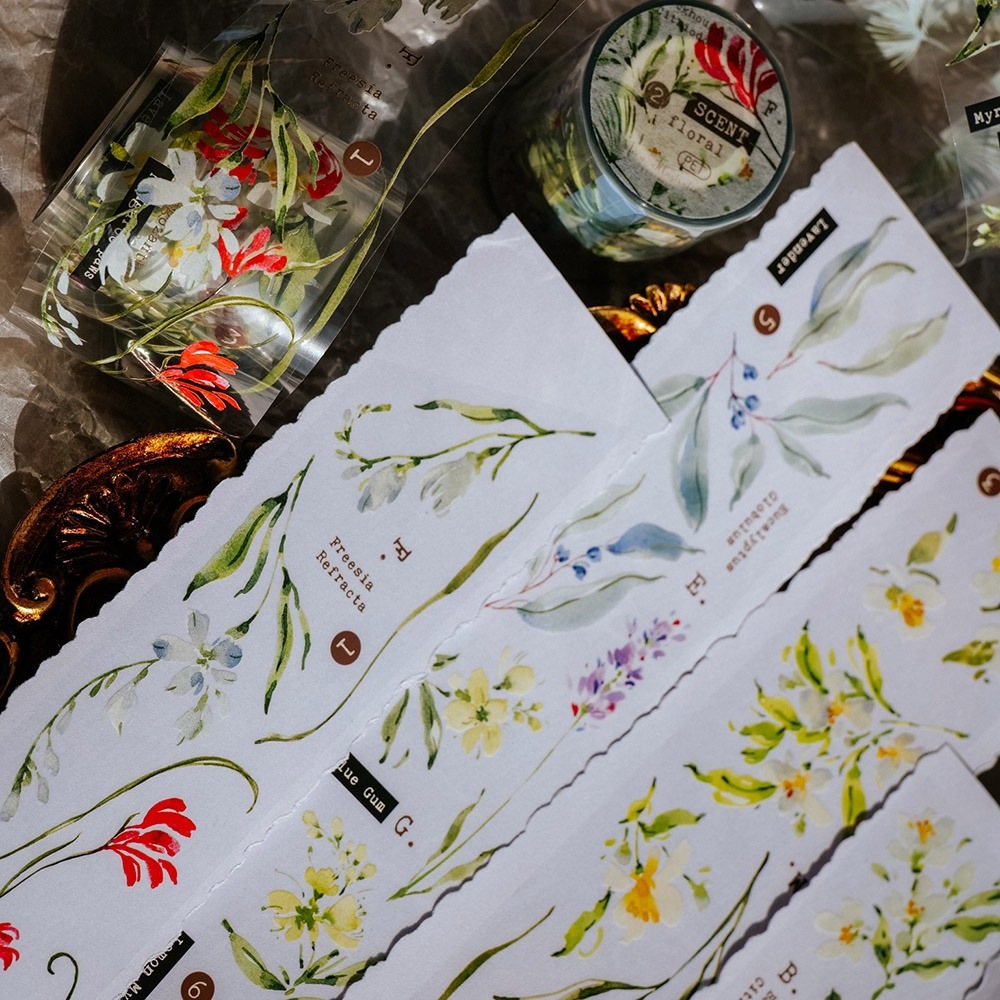 [Meow Illustration] 香氣研究所.花 Scent Floral 2 クリアPETテープ(剥離紙付き)