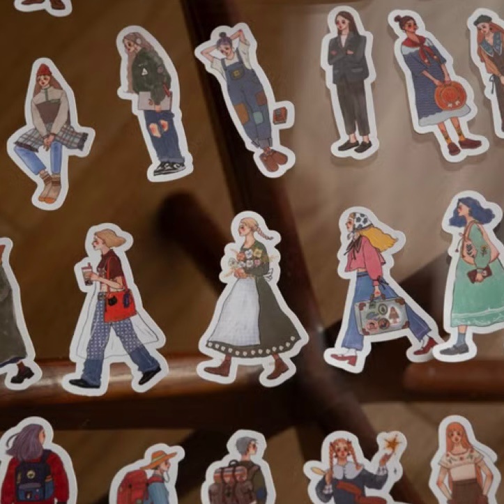 [甜蜜生活 la dolce vita] 我們快樂地向前走 甜蜜生活 缶入りフレークシールセット(30枚入)