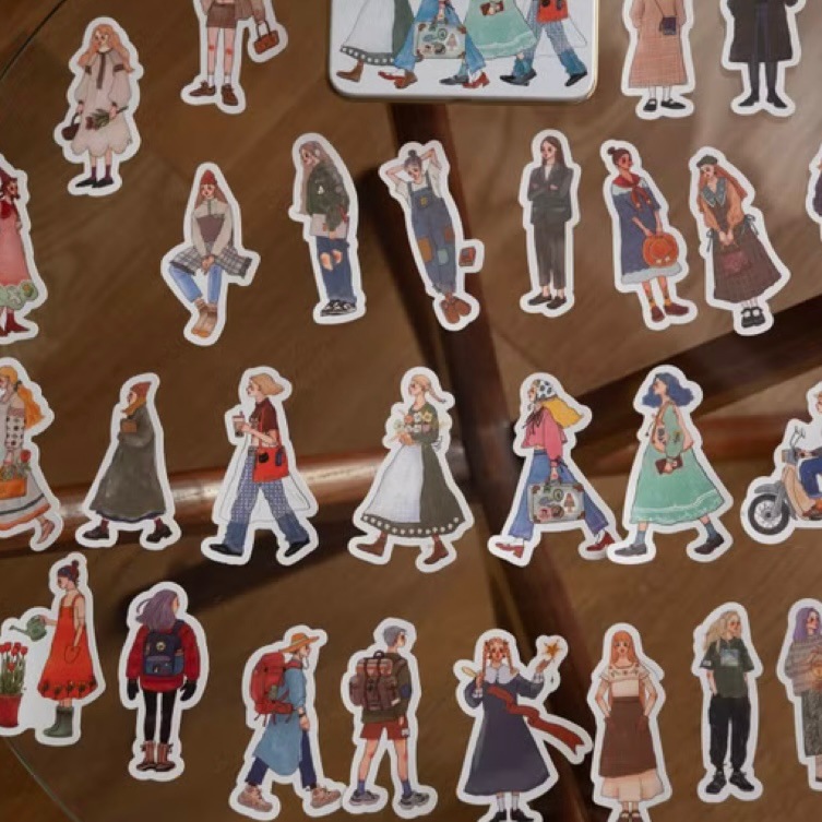 [甜蜜生活 la dolce vita] 我們快樂地向前走 甜蜜生活 缶入りフレークシールセット(30枚入)