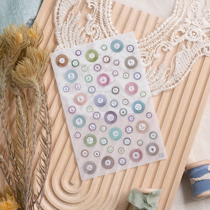 [樂意Loidesign]可愛的Lovely 水彩ラベル柄 転写シール(剥離紙付き) 3種類各1枚 台湾マスキングテープ 海外マスキングテープ