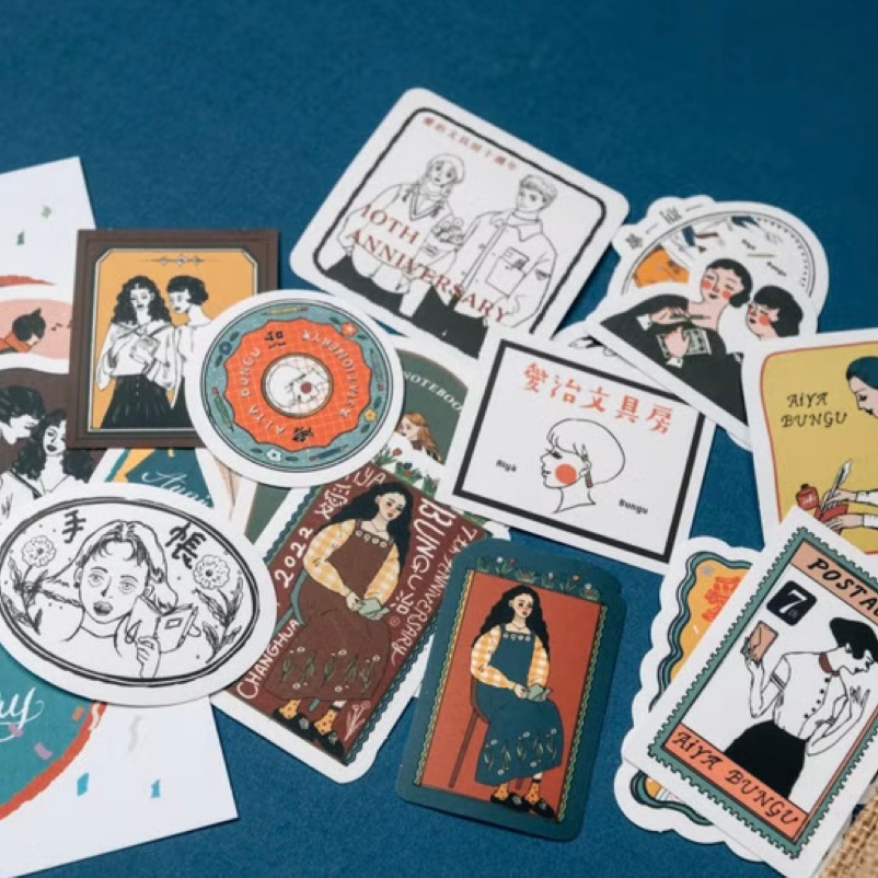 [甜蜜生活 la dolce vita] 愛治文具房十週年紀念ステッカーセット(24枚入)