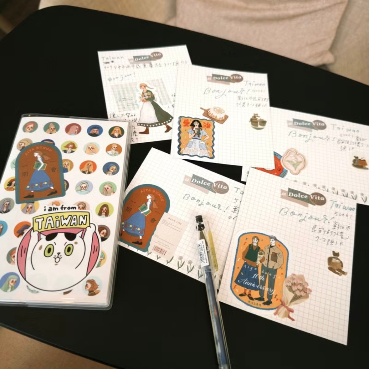 [甜蜜生活 la dolce vita] 愛治文具房十週年紀念ステッカーセット(24枚入)