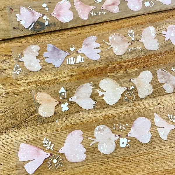 [仙女丸Fairy Maru]鳥語2 クリアPETテープ(剥離紙付き)