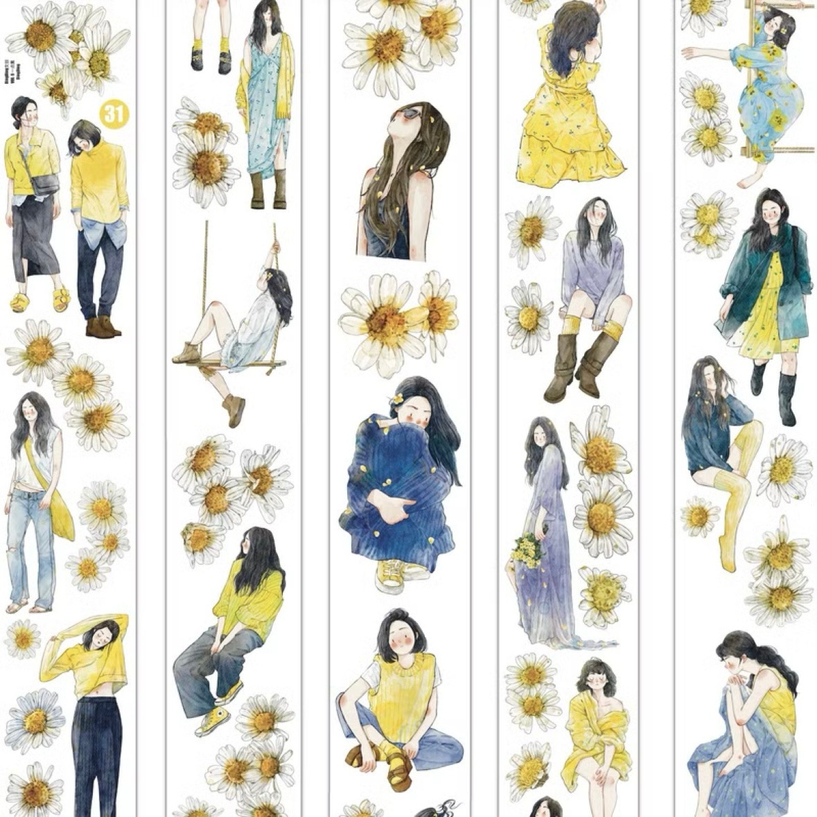 [丁丁DingDing] #31 一点黄 ダイカットマットPETテープ(剥離紙付き)