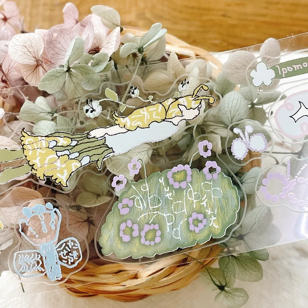 [何包蛋misshoegg] 田野花仙子 ダイカットクリアPETテープ(剥離紙付き)