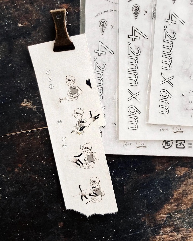 [羊君Somesortoffern] 立可白(Liquid paper) 人物、英字柄 転写シール(2枚入)