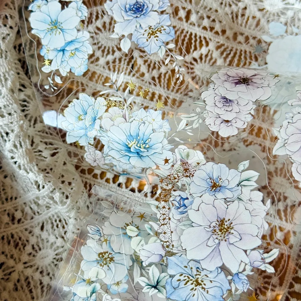 [樂意Loidesign x SOMe Market] 在晨光的玫瑰(Rose in the Morning Light) 箔押しダイカットクリアPETテープ(剥離紙付き)