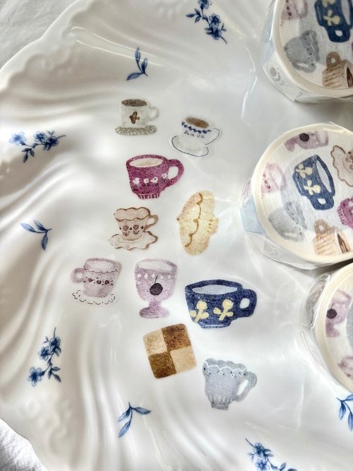 [Pion] 下午茶 Afternoon tea ダイカット和紙テープ(剥離紙付き)