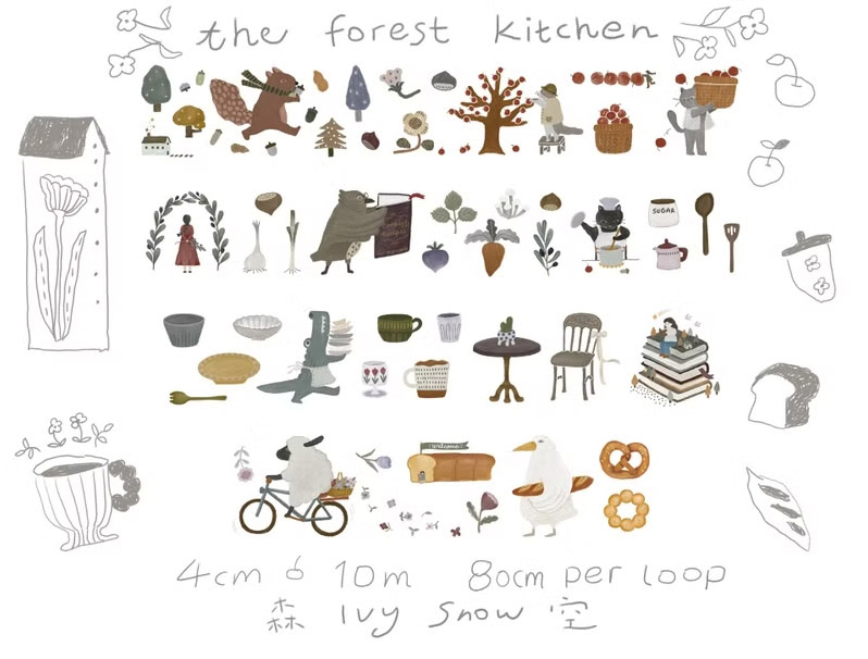 [森空Ivy Snow] the Forest Kitchen マットPETテープ(剥離紙付き)