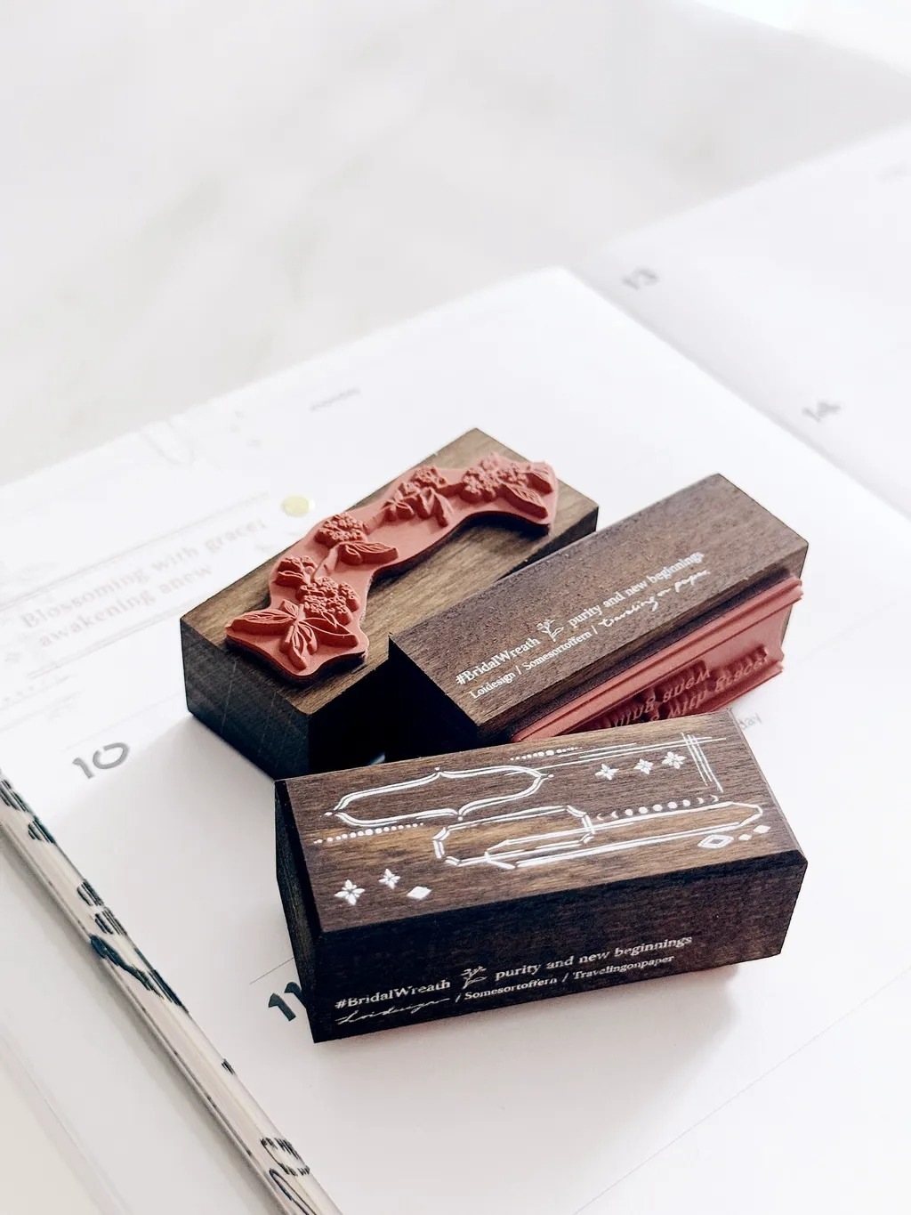 ★数量限定★[樂意/ 羊君 / 紙上與旅行] #BridalWreath - Bubber Stamp コラボスタンプセット(3個入)