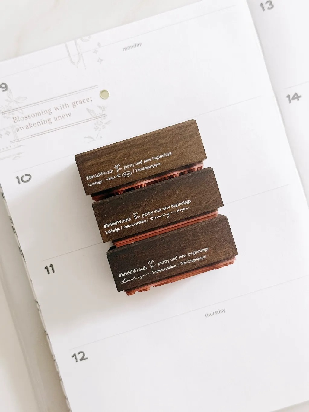 ★数量限定★[樂意/ 羊君 / 紙上與旅行] #BridalWreath - Bubber Stamp コラボスタンプセット(3個入)