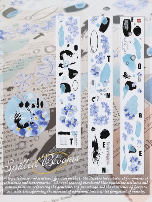 [哈秋HA7UU] 花習作.翻花 クリアPETテープ(剥離紙付き)