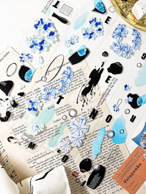 [哈秋HA7UU] 花習作.翻花 クリアPETテープ(剥離紙付き)