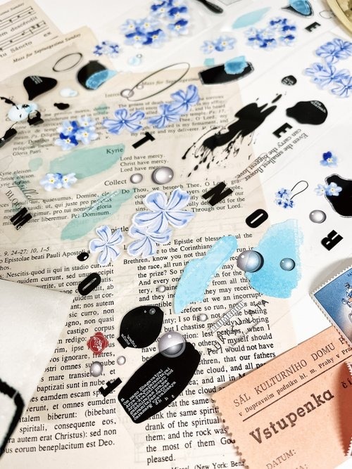 [哈秋HA7UU] 花習作.翻花 クリアPETテープ(剥離紙付き)