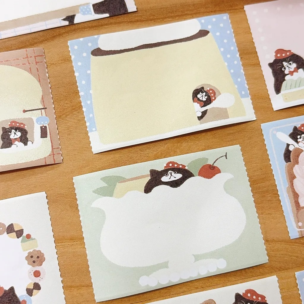 [Journal pages] 點甜店 Black cat 模造紙/トレーシングペーパー メモロールシール(剥離紙付き) 全2種類