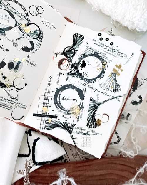 [哈秋HA7UU] 銀杏與漬 箔押しクリアPETテープ(剥離紙付き)