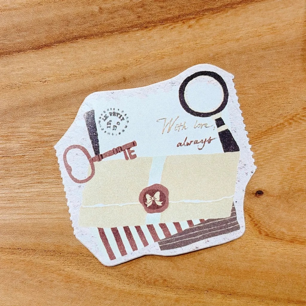 [Journal pages] Vintage stationery 模造紙メモロールシール(剥離紙付き)