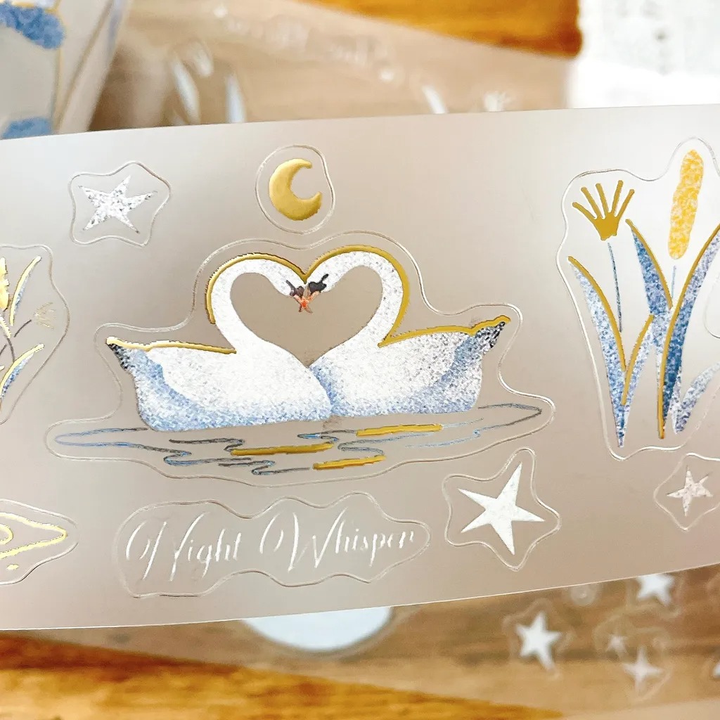 [Journal pages] Starry night 箔押しダイカットマットPET/合成紙テープ(剥離紙付き)　