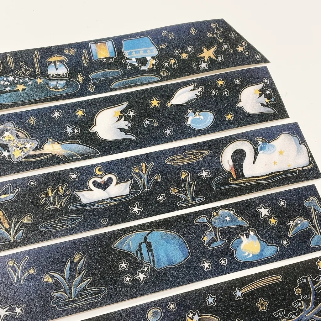 [Journal pages] Starry night 箔押しダイカットマットPET/合成紙テープ(剥離紙付き)　