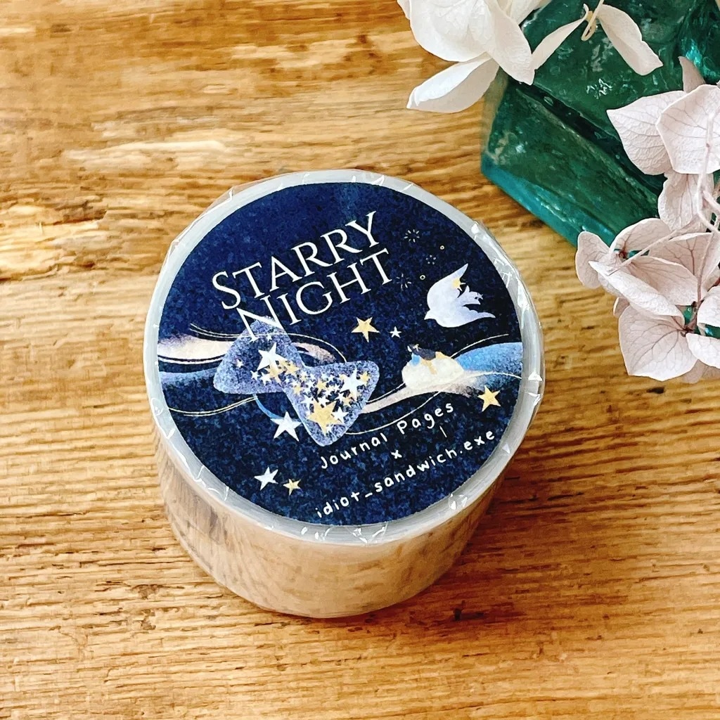 [Journal pages] Starry night 箔押しダイカットマットPET/合成紙テープ(剥離紙付き)　