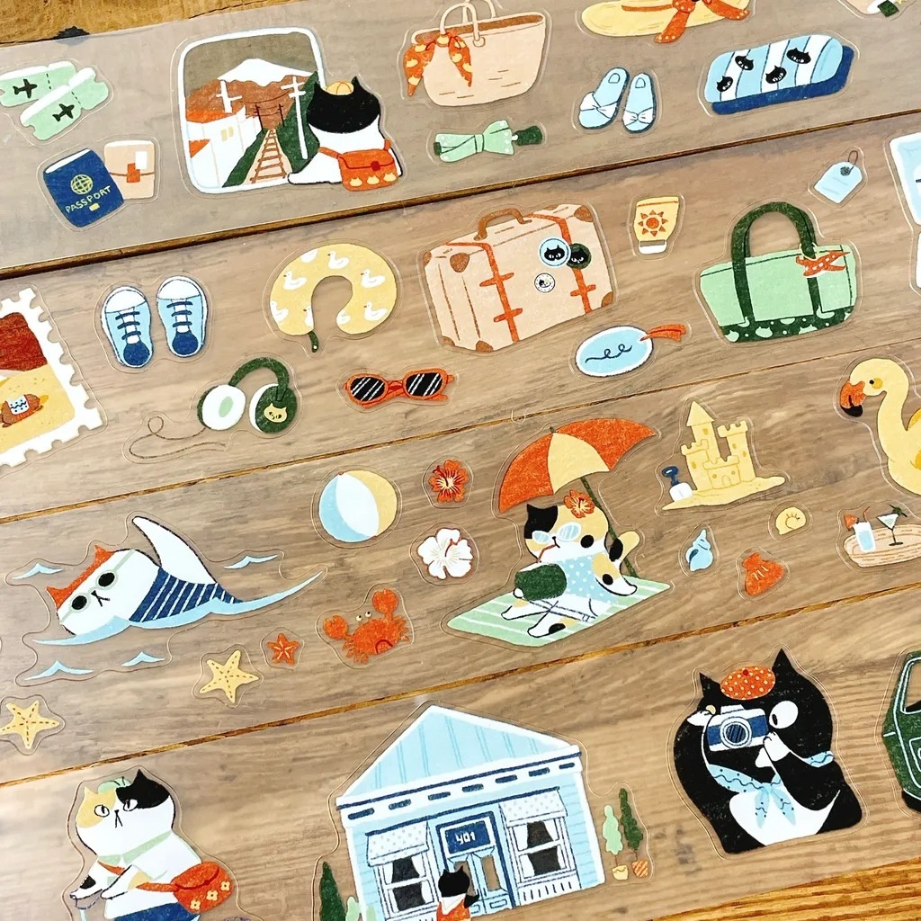 [Journal pages] Cat travel ダイカットマットPET/合成紙テープ(剥離紙付き)　