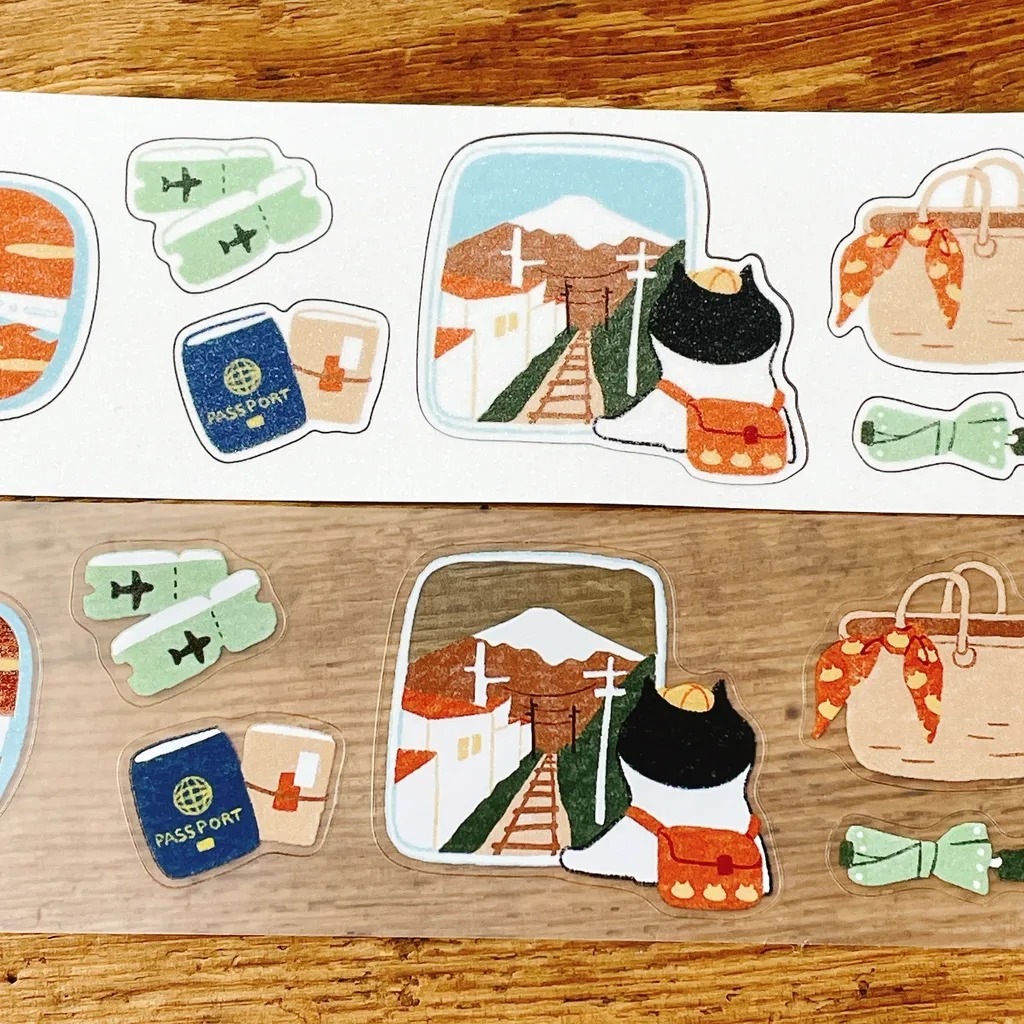 [Journal pages] Cat travel ダイカットマットPET/合成紙テープ(剥離紙付き)　