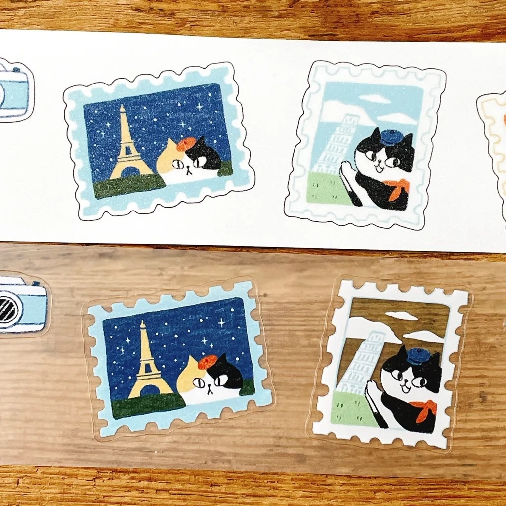 [Journal pages] Cat travel ダイカットマットPET/合成紙テープ(剥離紙付き)　