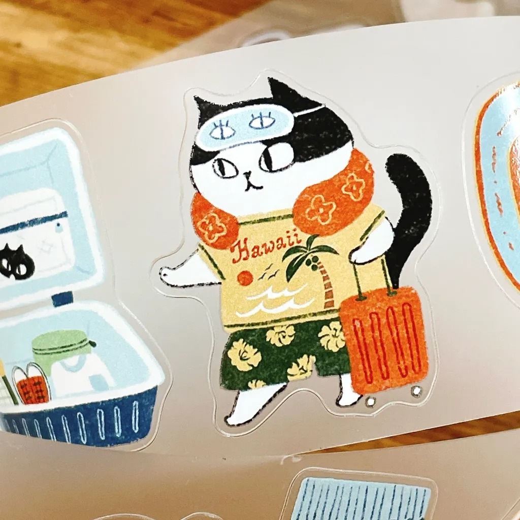 [Journal pages] Cat travel ダイカットマットPET/合成紙テープ(剥離紙付き)　
