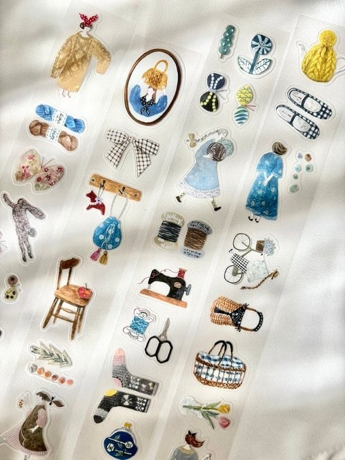 [Pion] 織物 ダイカットクリアPETテープ(剥離紙付き)