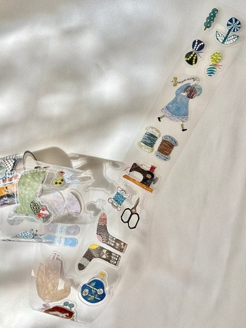 [Pion] 織物 ダイカットクリアPETテープ(剥離紙付き)