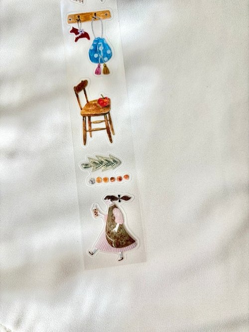 [Pion] 織物 ダイカットクリアPETテープ(剥離紙付き)