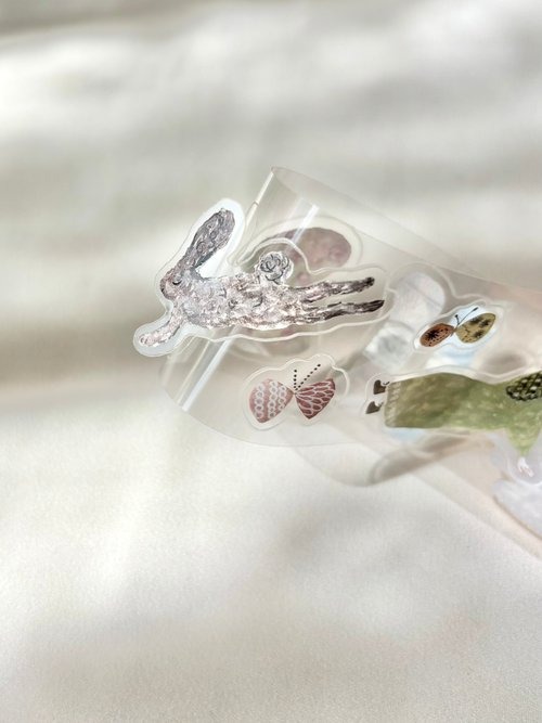 [Pion] 織物 ダイカットクリアPETテープ(剥離紙付き)