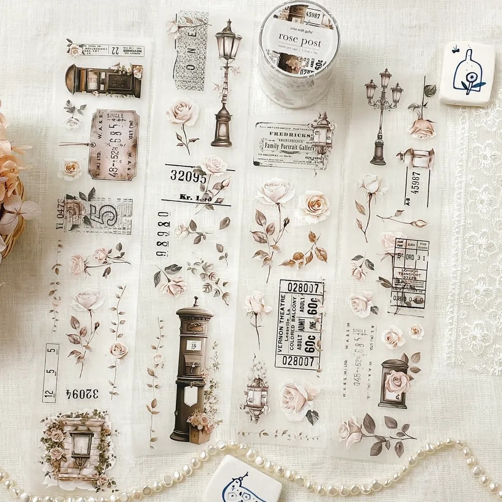 [crea with gaby] Rose post ダイカットマットPETテープ(剥離紙付き)