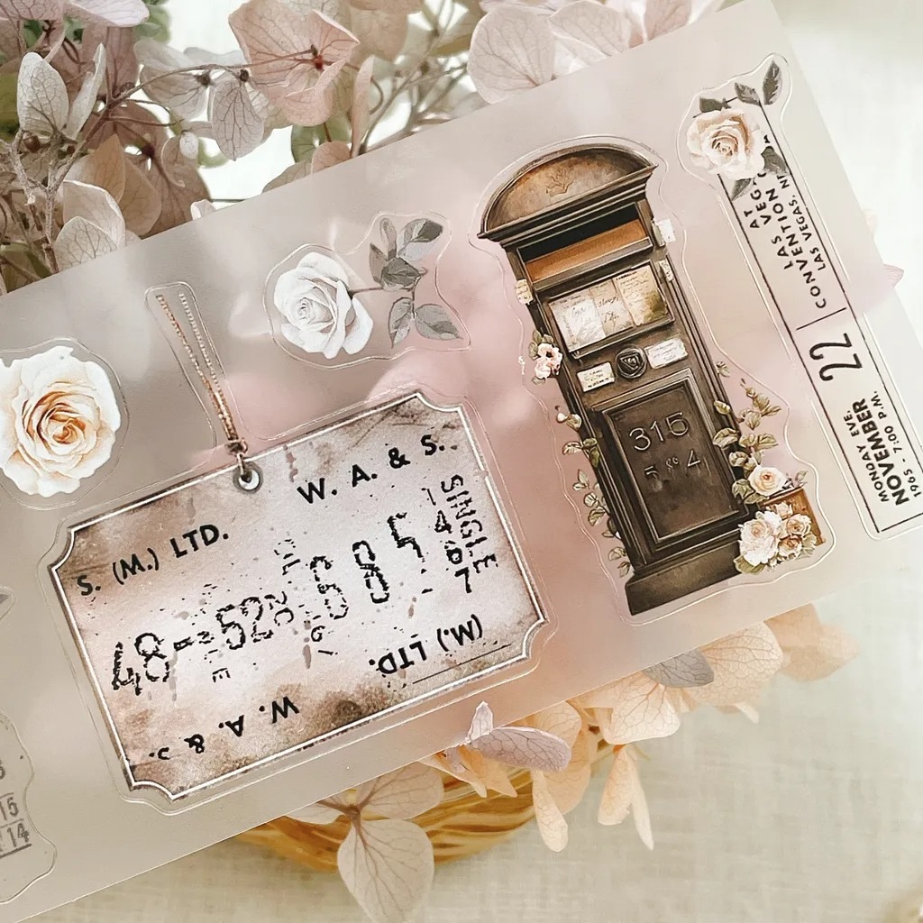 [crea with gaby] Rose post ダイカットマットPETテープ(剥離紙付き)