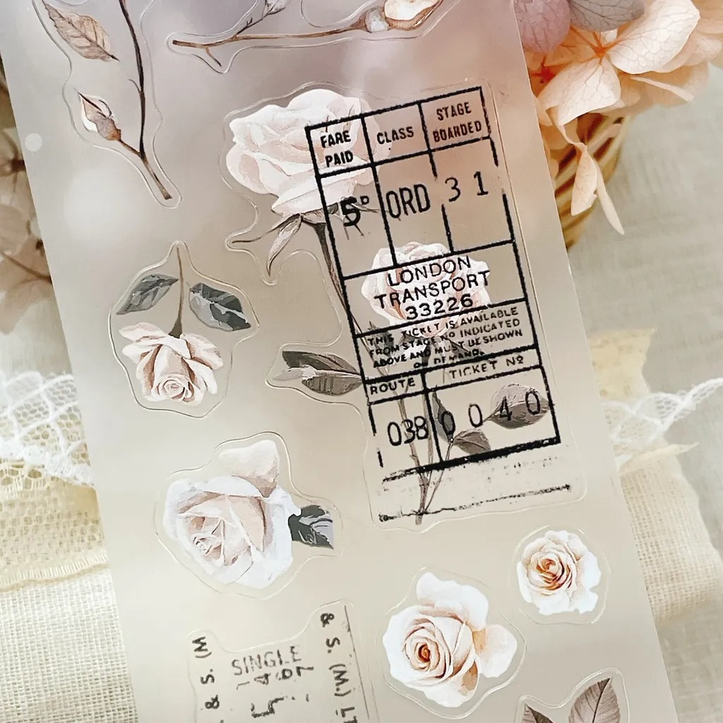 [crea with gaby] Rose post ダイカットマットPETテープ(剥離紙付き)