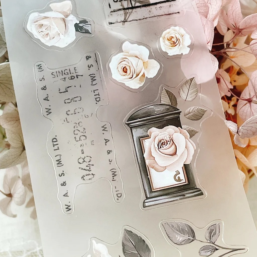 [crea with gaby] Rose post ダイカットマットPETテープ(剥離紙付き)