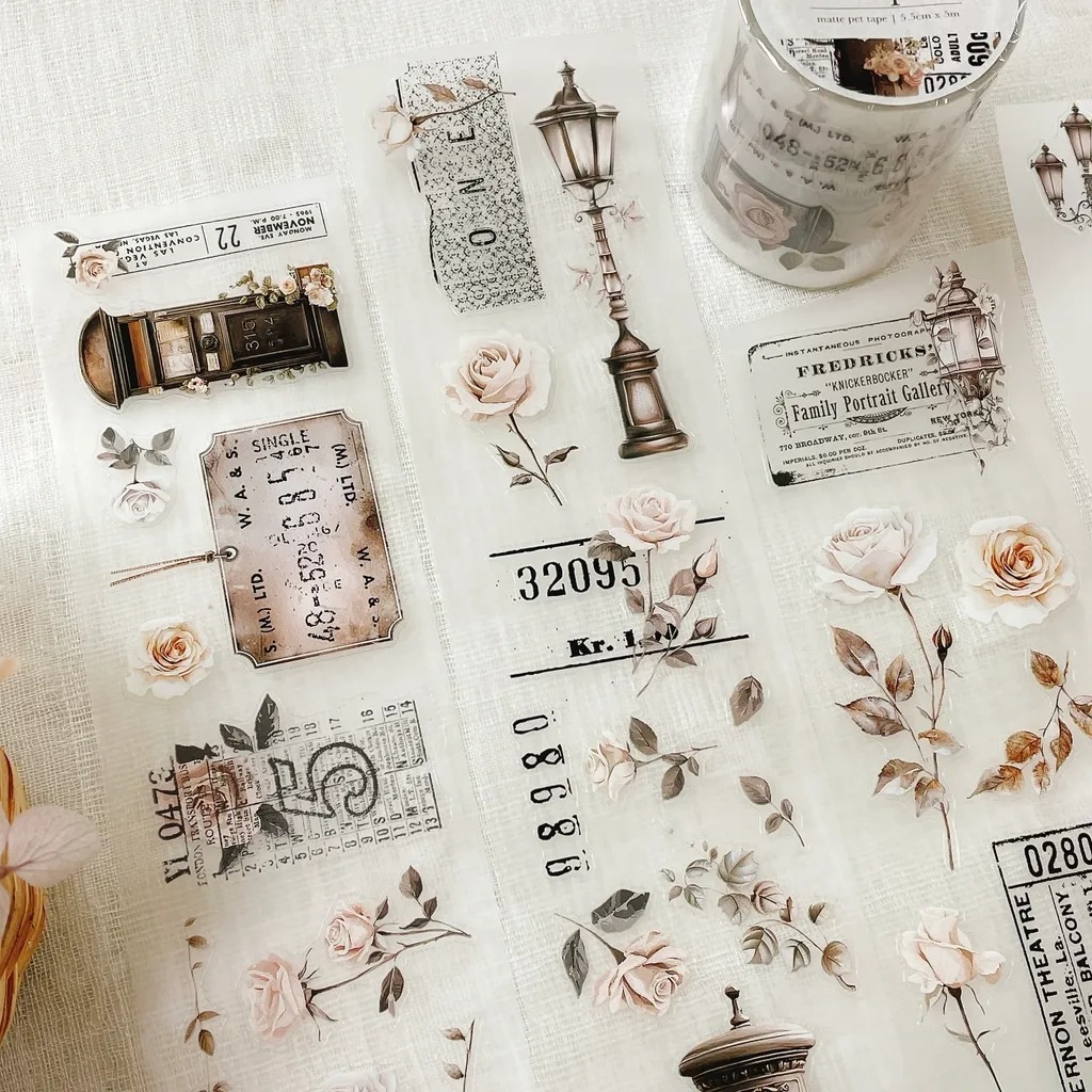 [crea with gaby] Rose post ダイカットマットPETテープ(剥離紙付き)