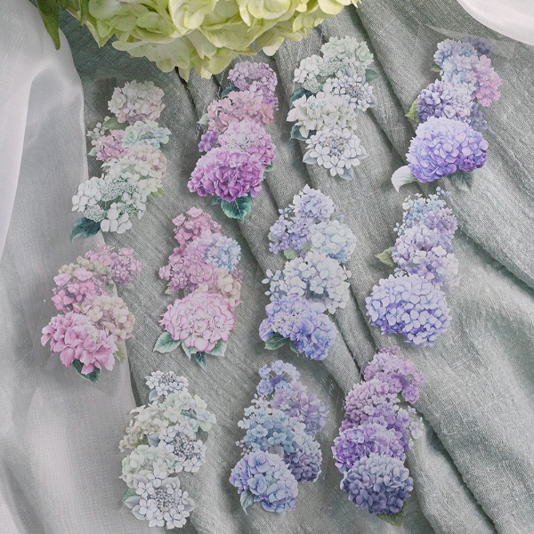 [樂意Loidesign] 雨色(Rain color) 紫陽花柄 クリアPETテープ(剥離紙付き)