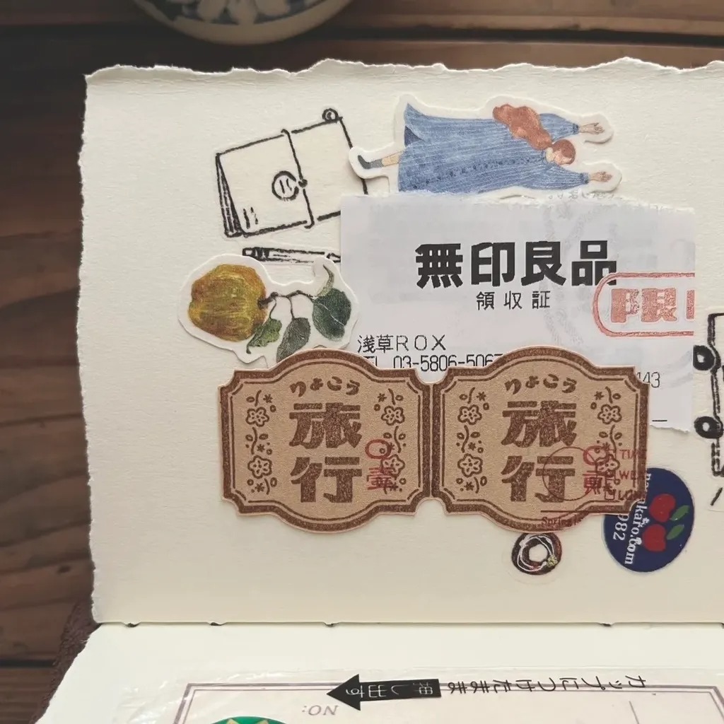 [微瘋畫室Breezy Studio] 昭和レトロラベルシリーズ 牛乳/檸檬/旅行/料理 スタンプ 全4種類